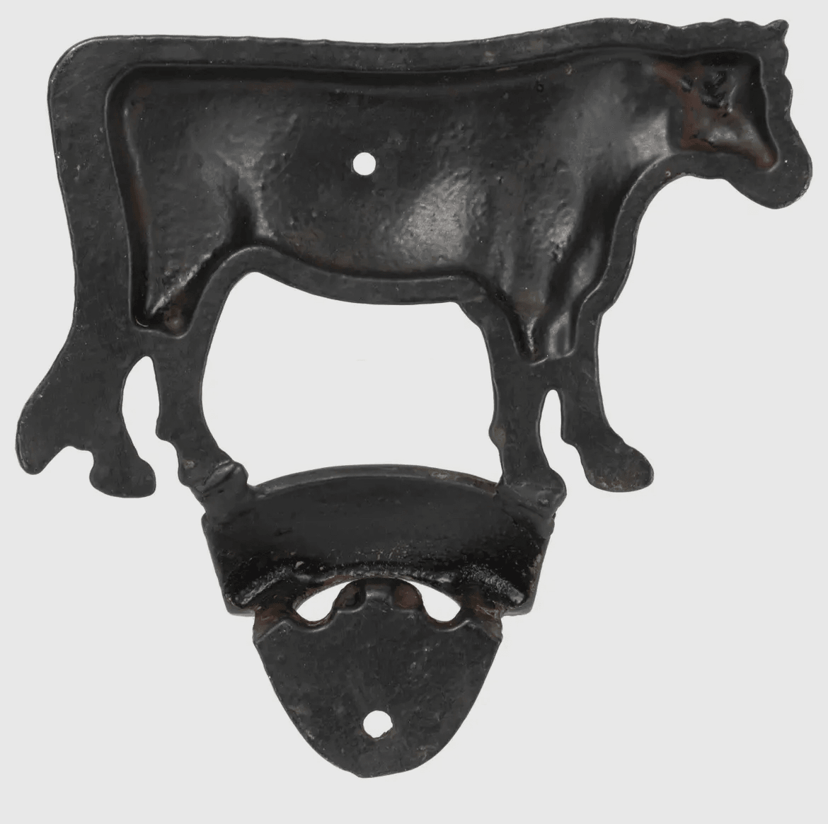 Black Metal Cow Wall Mount Bottle Opener - American Farm Company