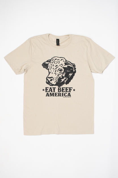 Black Angus 'Eat Beef America' Tan T-Shirt