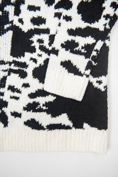 Black Cow Print Luxe Cardigan