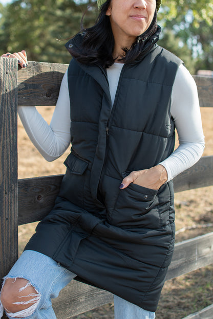 Black Long Vest