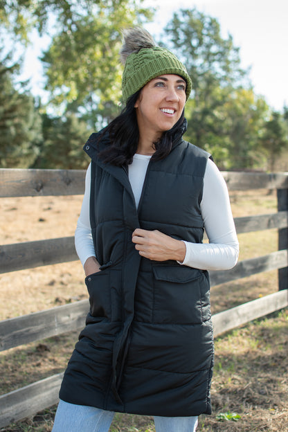 Black Long Vest