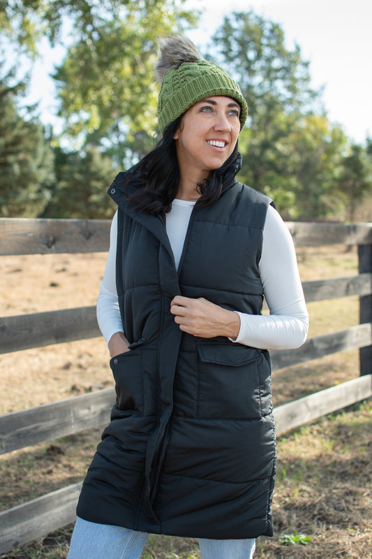 Black Long Vest