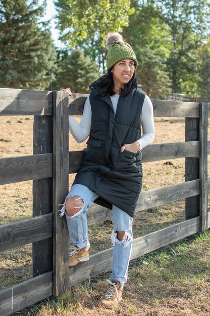 Black Long Vest