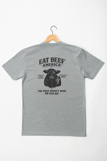 Black Angus 'Eat Beef America' Gray Essentials Tee