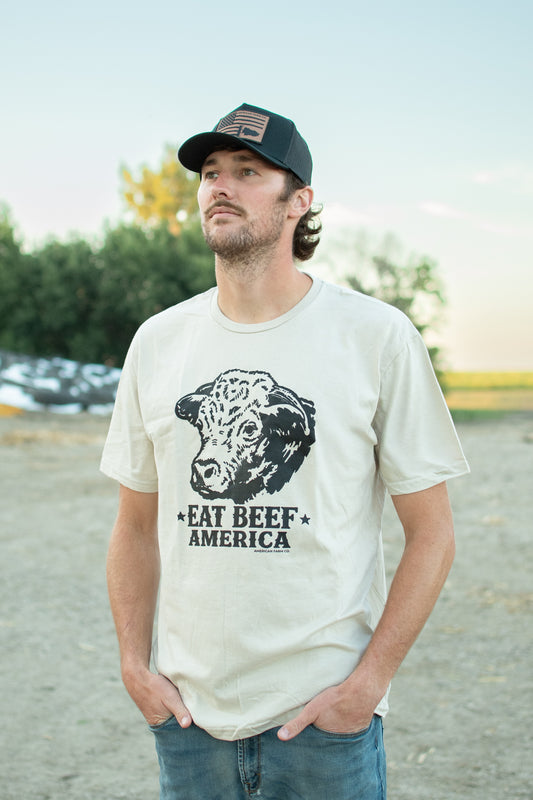 Black Angus 'Eat Beef America' Tan T-Shirt