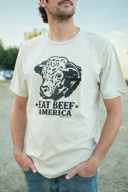 Black Angus 'Eat Beef America' Tan T-Shirt