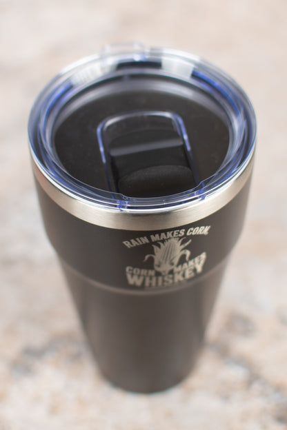 Black 'Rain Makes Corn, Corn Makes Whiskey' 30oz Tumbler