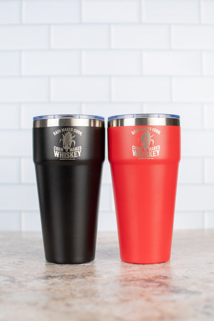 Black 'Rain Makes Corn, Corn Makes Whiskey' 30oz Tumbler