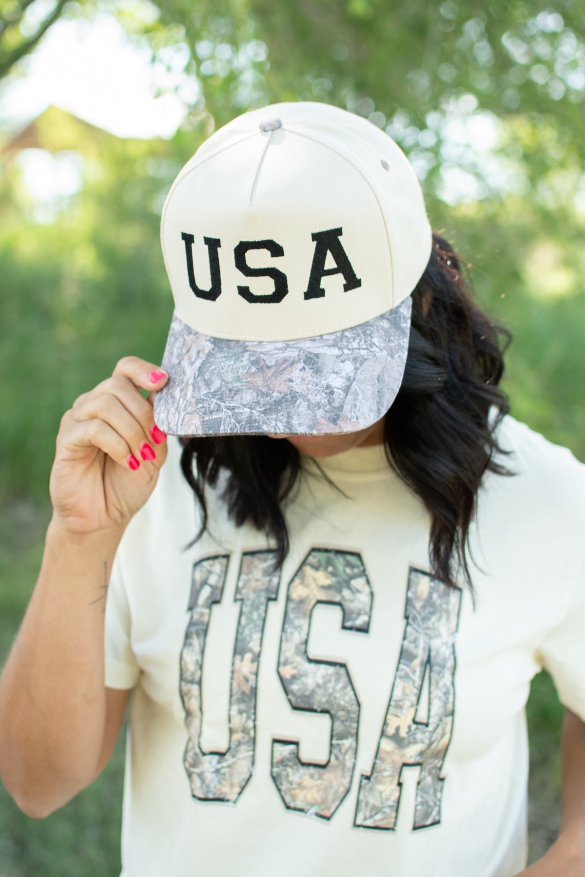 Black ‘USA’ Embroidered Camo Bill Trucker Hat