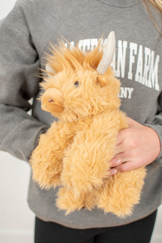 Blonde Highland Cow Stuffed Animal Plush - 9"