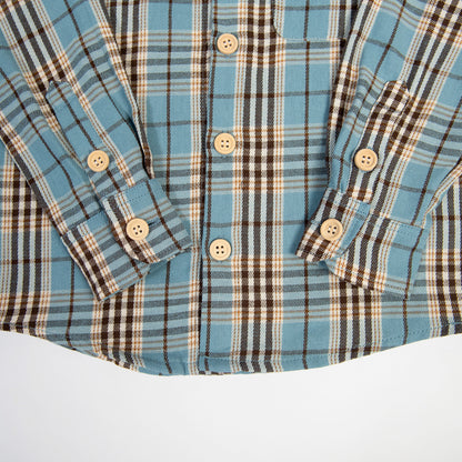 Blue Plaid Hooded Flannel Shirt - Baby/Youth - American Farm Company