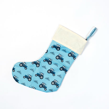 Blue Tractor Christmas Stocking