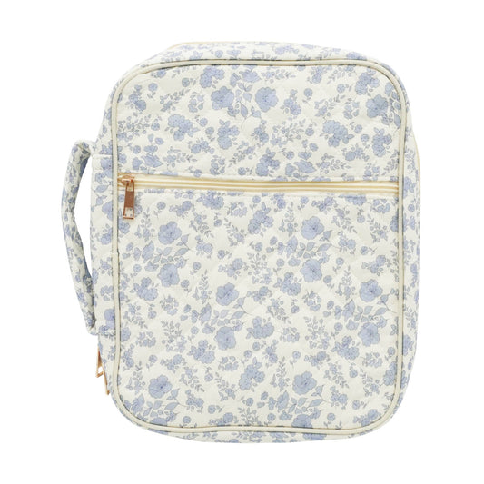 Blue Floral Quilted Bible Case