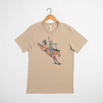 Bronc Rider Tan Tee - American Farm Company