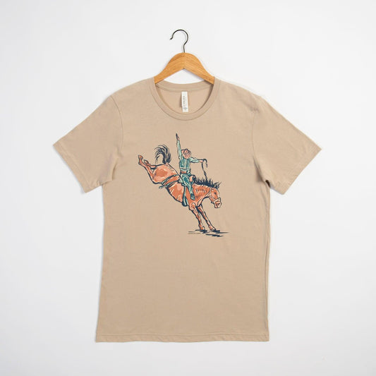 Bronc Rider Tan Tee - American Farm Company