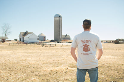 Brown Angus 'Eat Beef America' Tan Essentials Tee