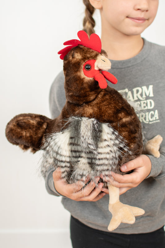 Brown Chicken Stuffed Animal Plush - 12"