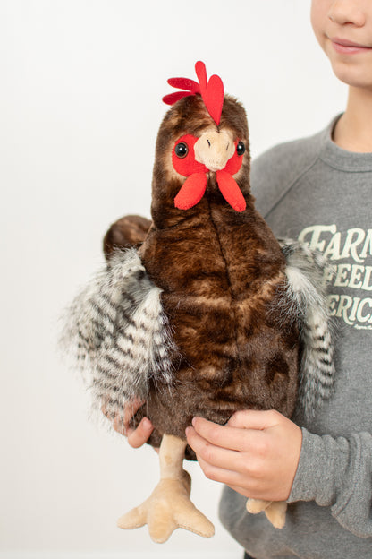 Brown Chicken Stuffed Animal Plush - 12"