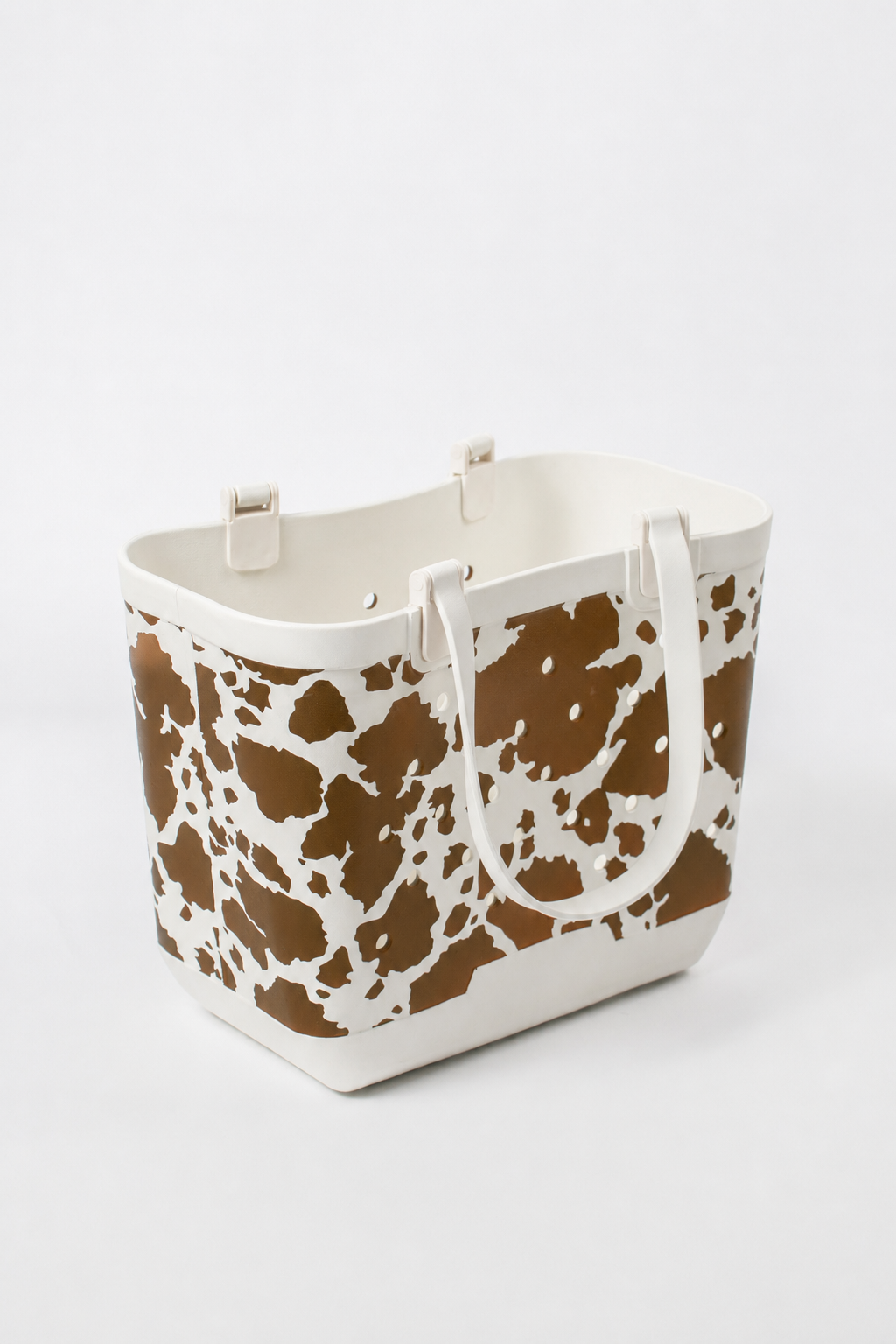 Brown Cow Print Utility Tote Bag - 18"