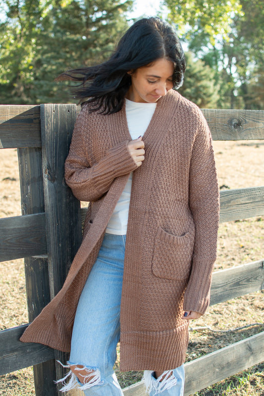 Brown Knit Cardigan