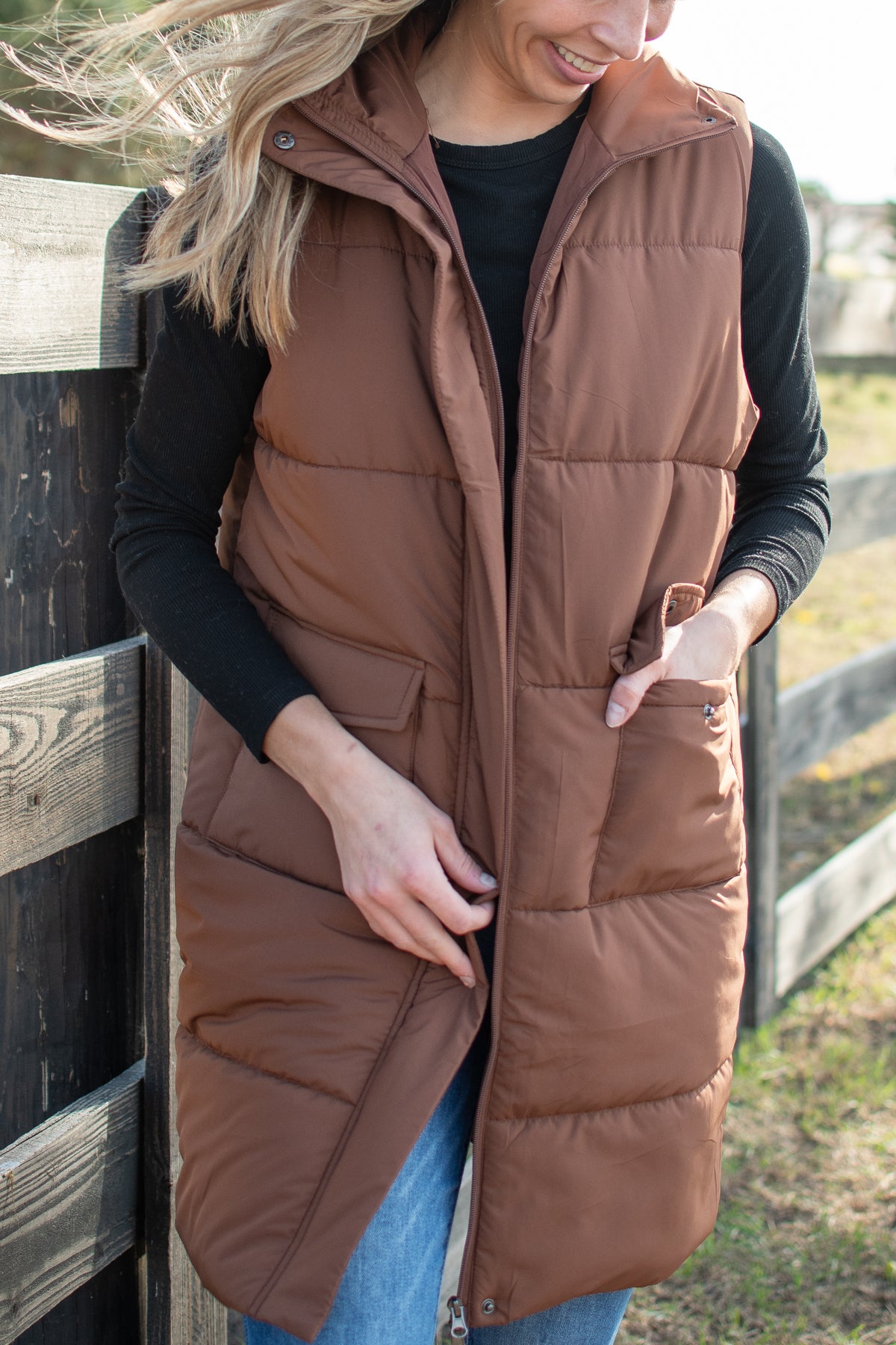 Brown Long Vest