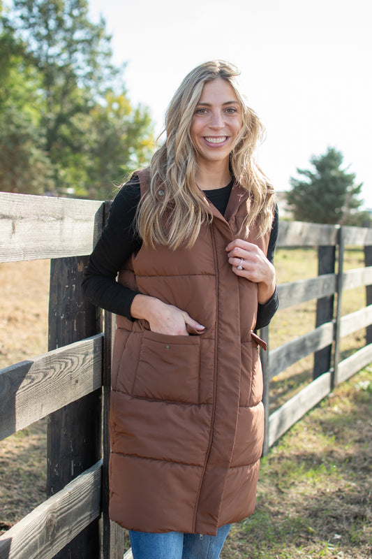 Brown Long Vest