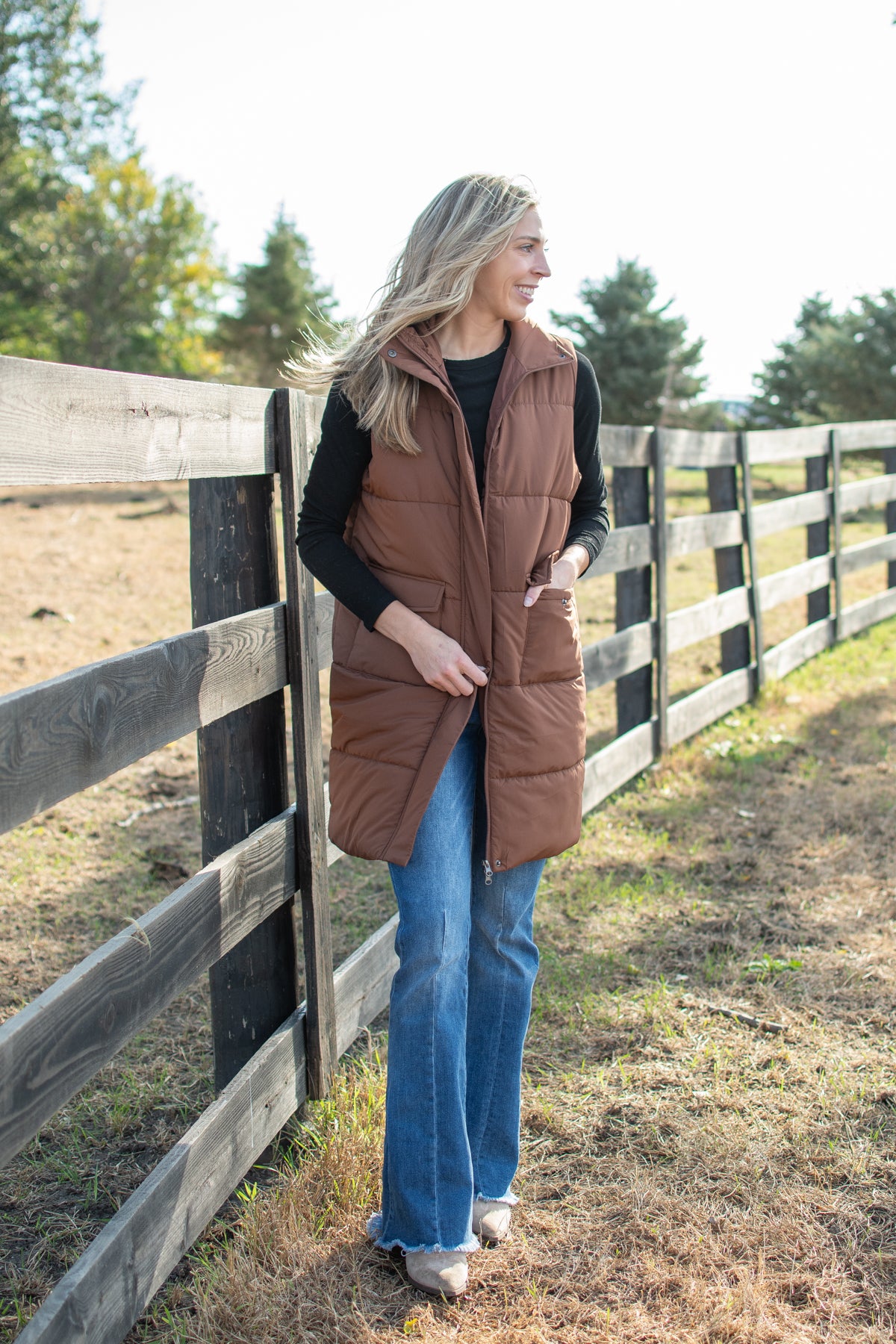 Brown Long Vest