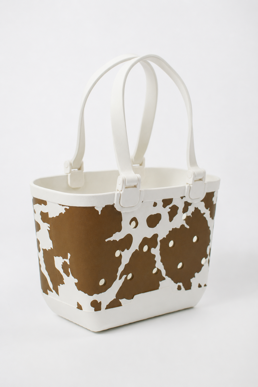 Brown Cow Print Utility Beach Tote - 12"