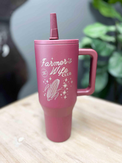 Burgundy 'Farmer's Wife Club' 40oz Tumbler - American Farm Company