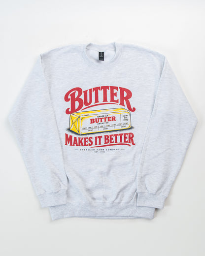'Butter Makes Everything Better' Adult Crewneck