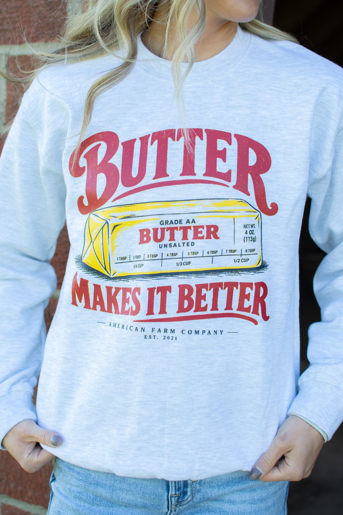 'Butter Makes Everything Better' Adult Crewneck