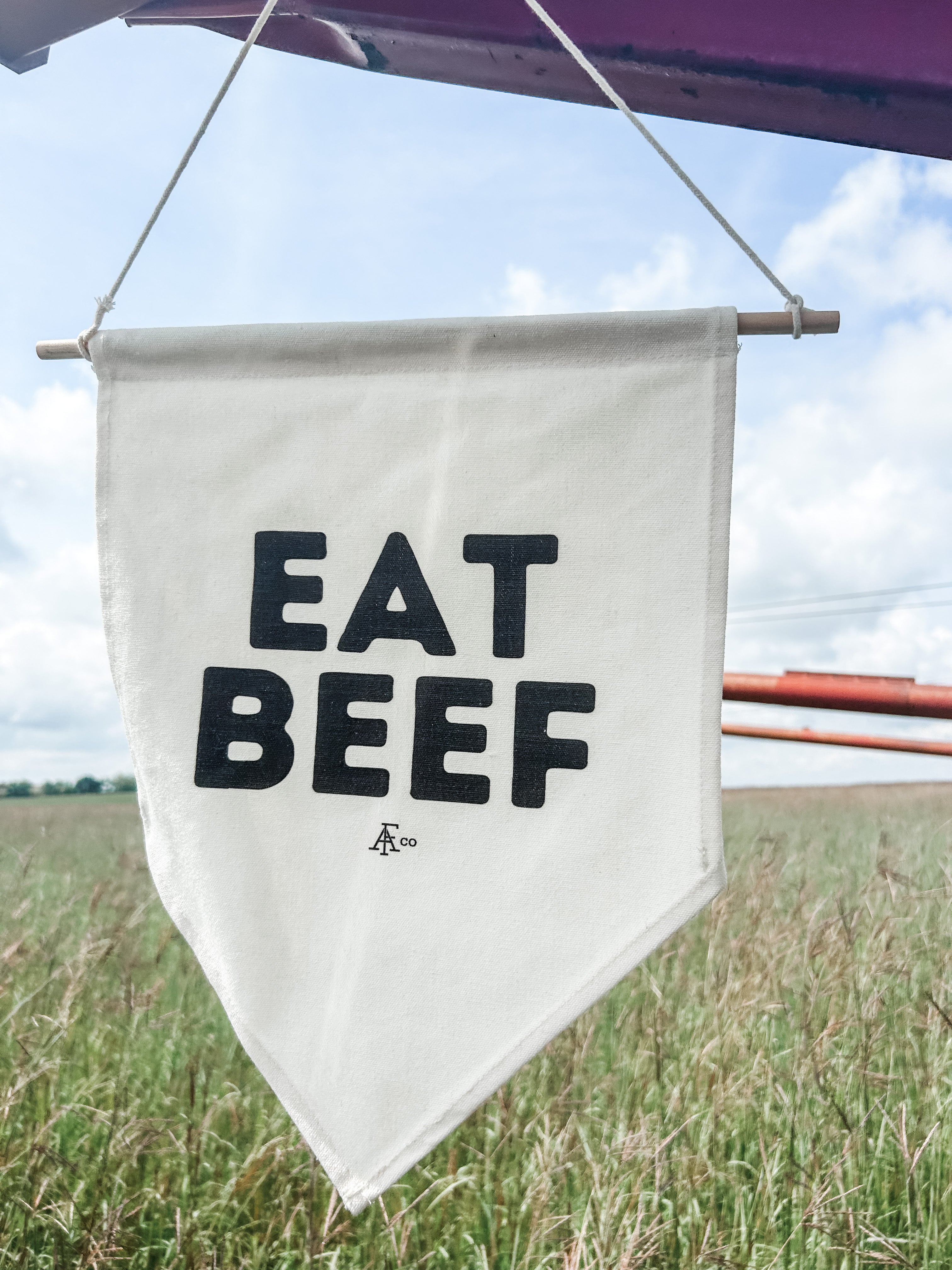 'Eat Beef' Canvas Wall Pennant