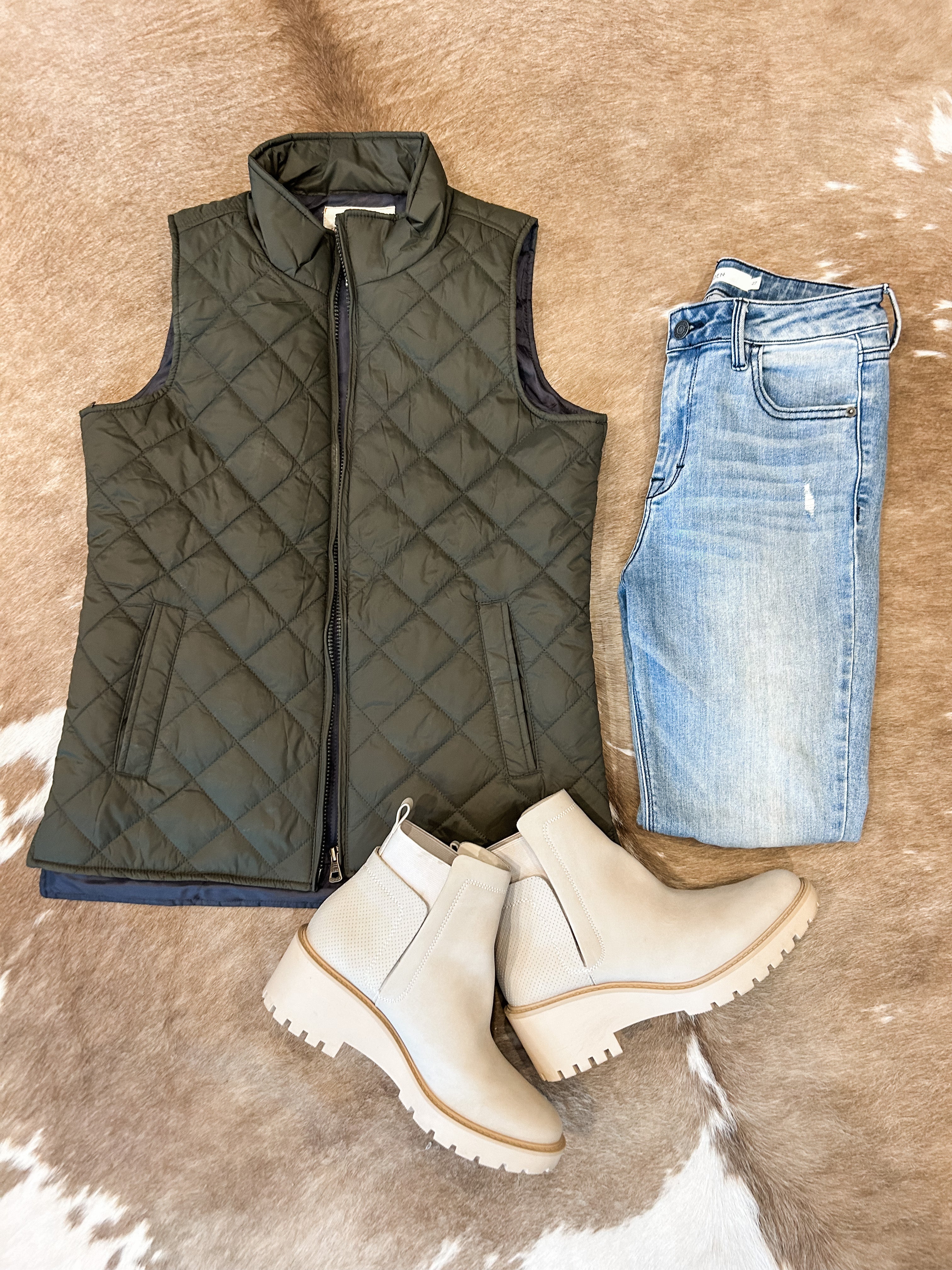 Olive Quilted Vest