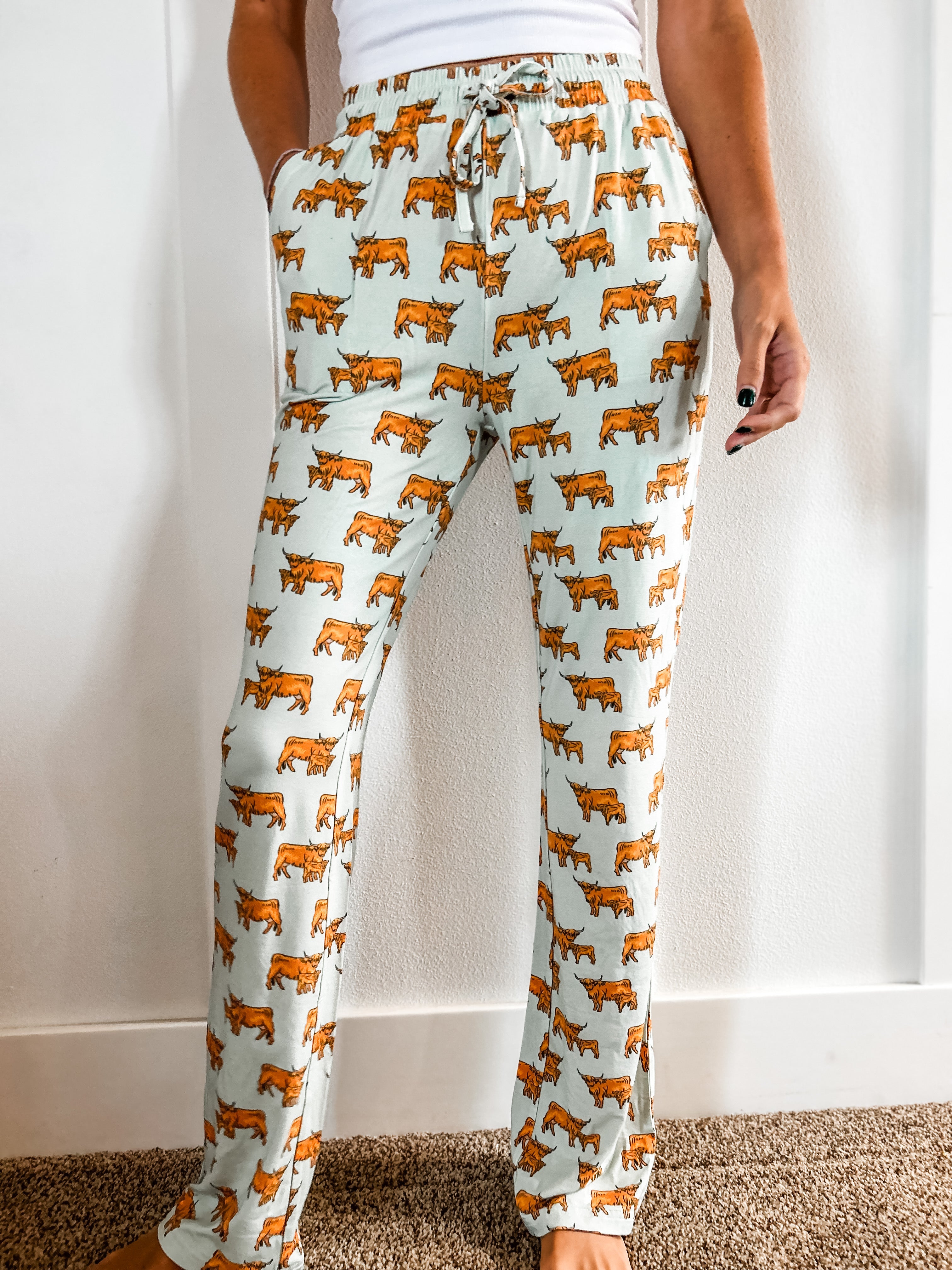 Highland Cattle Adult Pajamas Pants