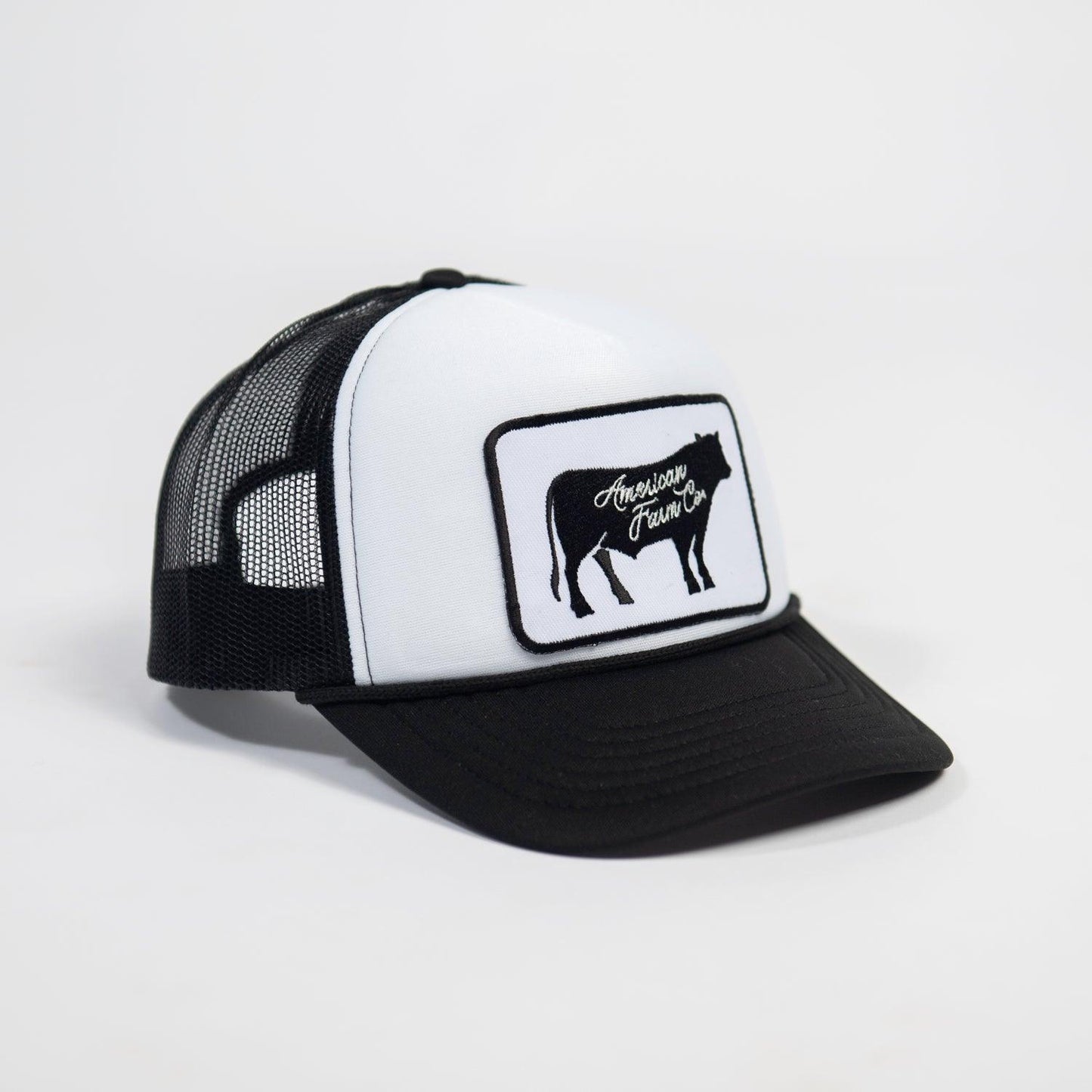 ‘American Farm Co.’ Cow Patch Foam Cap - Black & White - American Farm Company