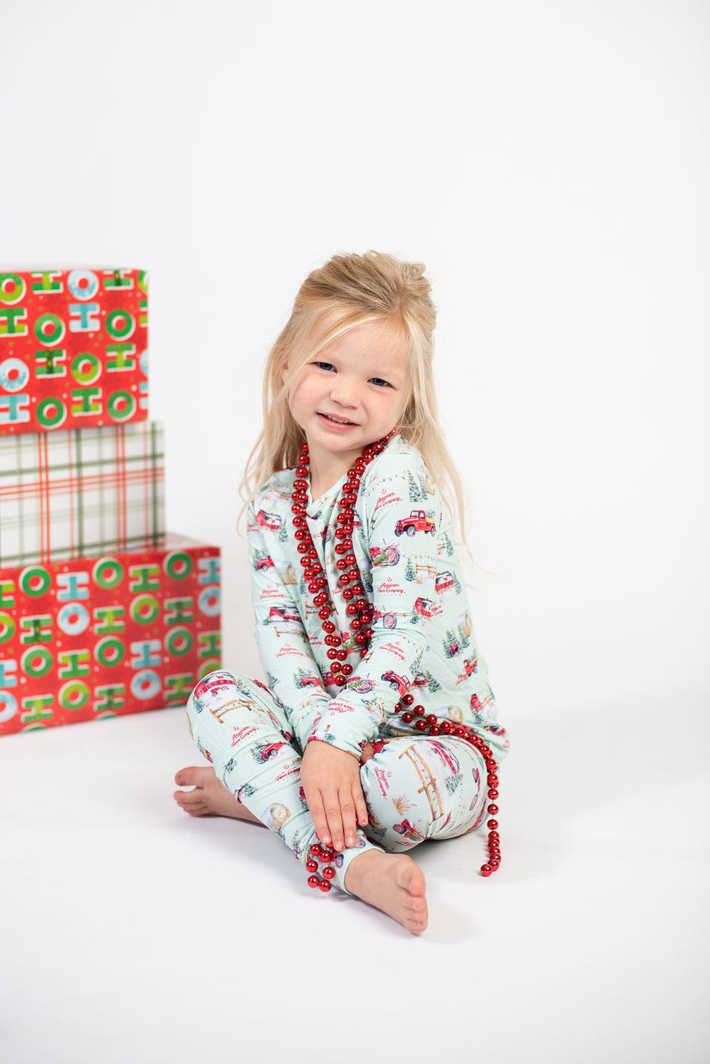 Christmas on the Farm Toddler/Youth Bamboo Pajamas - American Farm Company