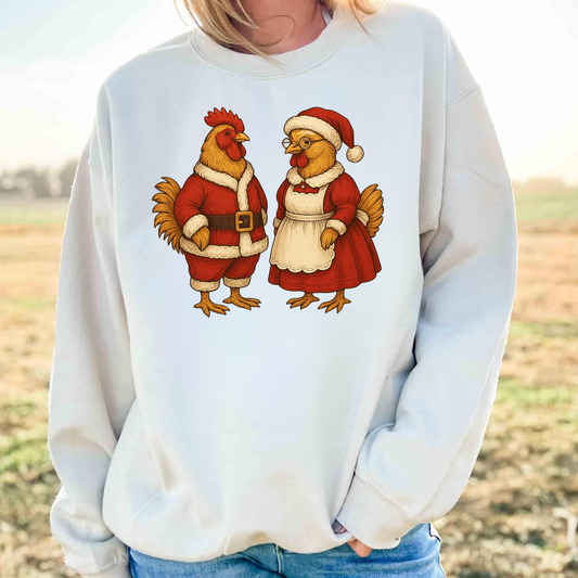 Santa Chicken & Mrs. Claus Crewneck