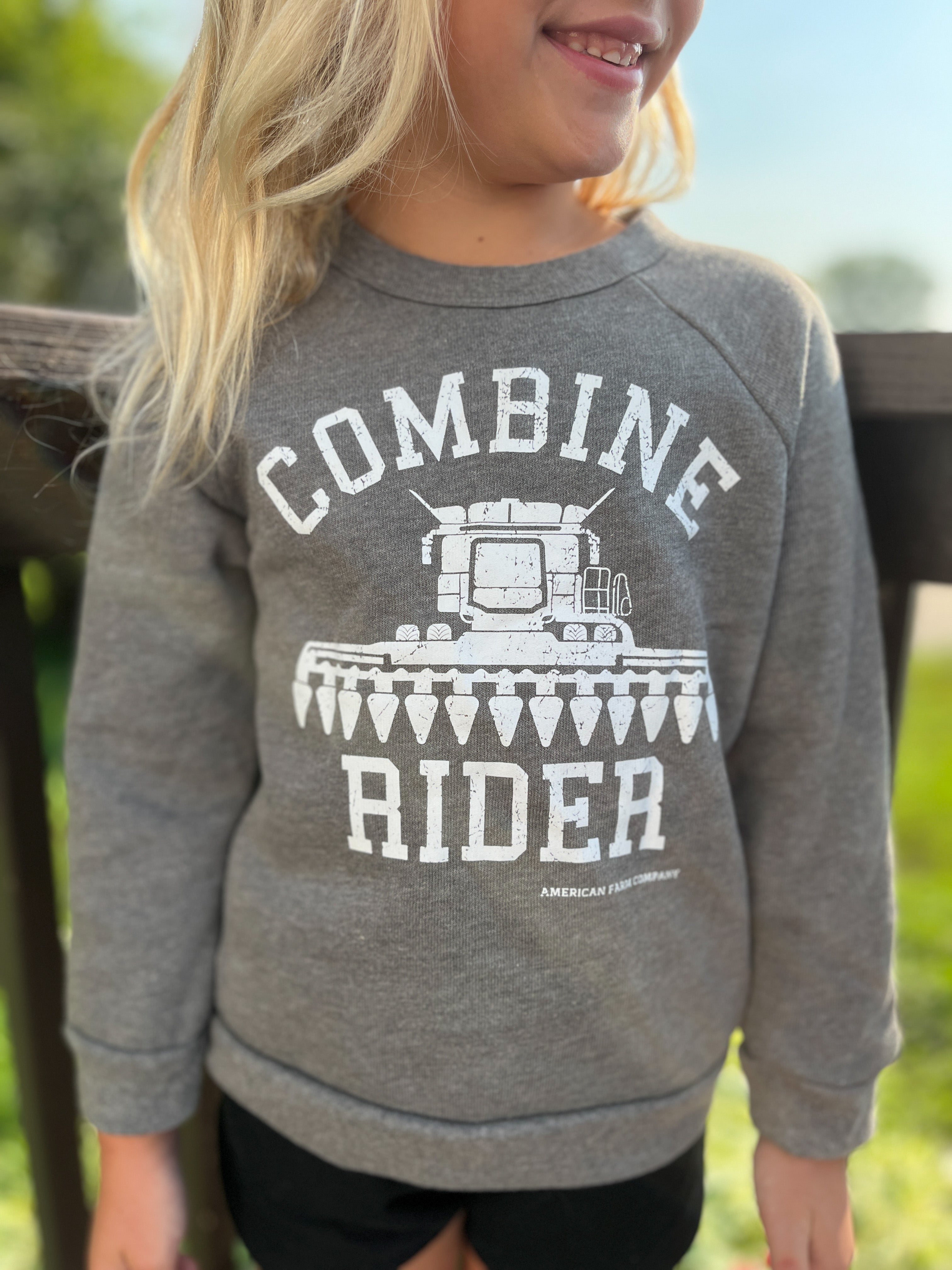 Combine Rider Grey Toddler/Youth Crewnecks