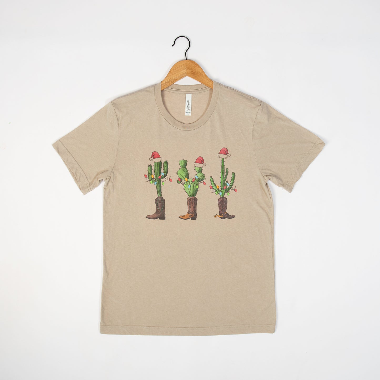 Cactus Christmas Tan Tee - American Farm Company