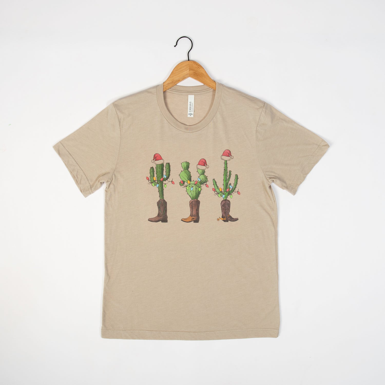 Cactus Christmas Tan Tee - American Farm Company