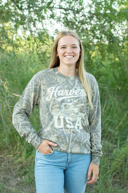 Camo 'Harvest in the USA' Adult Long Sleeve