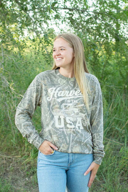Camo 'Harvest in the USA' Adult Long Sleeve