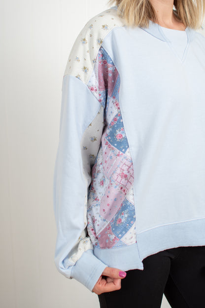 Casual Patchwork Pastel Sweatshirt