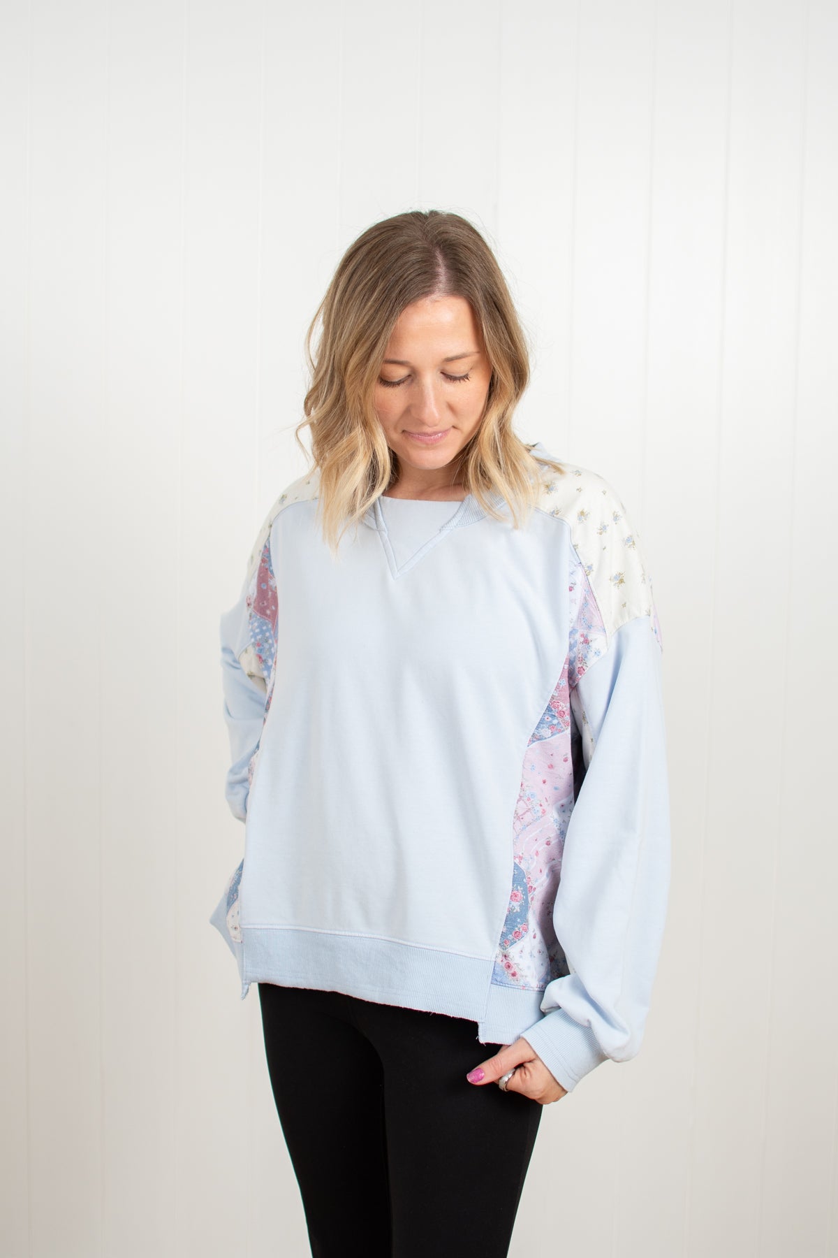 Casual Patchwork Pastel Sweatshirt