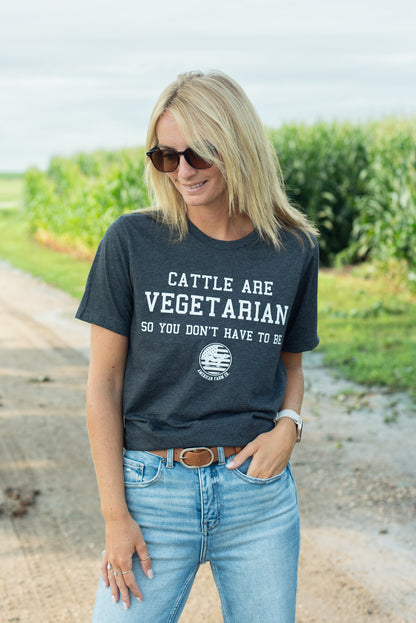 'Cattle Are Vegetarian' Grey Tee