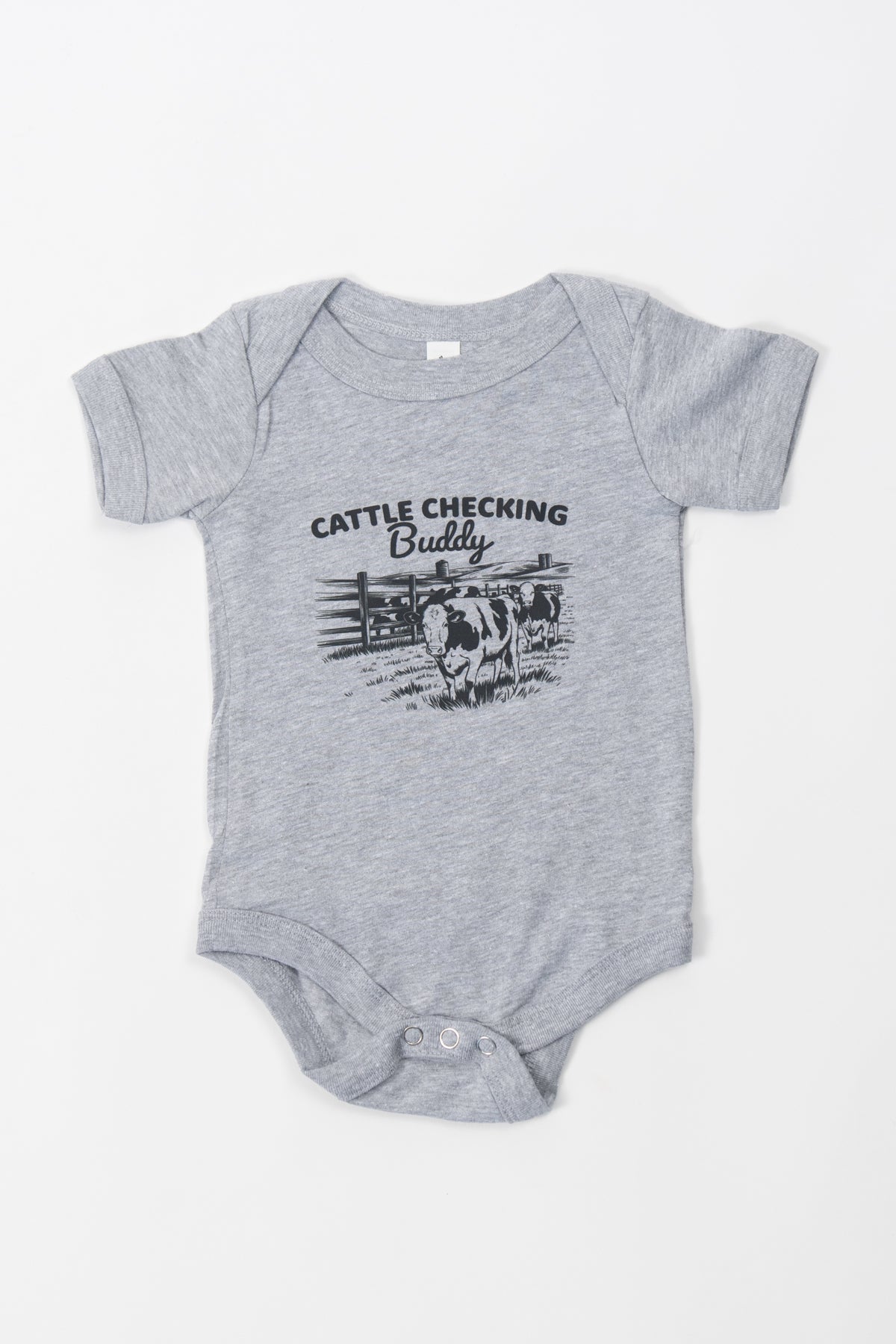 'Cattle Checking Buddy' Gray Onesie