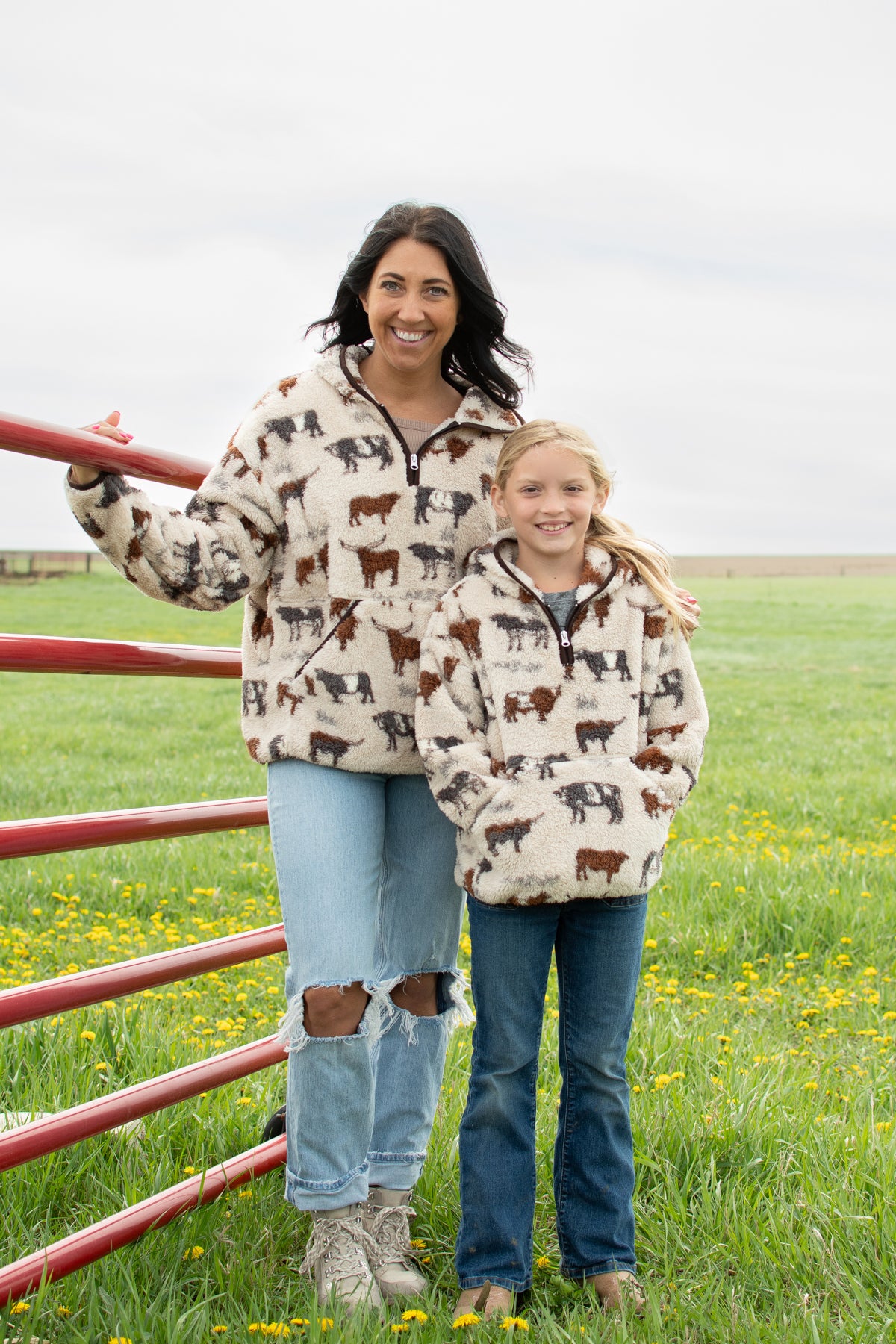 Cattle Sherpa Youth 1/4 Zip Hoodie