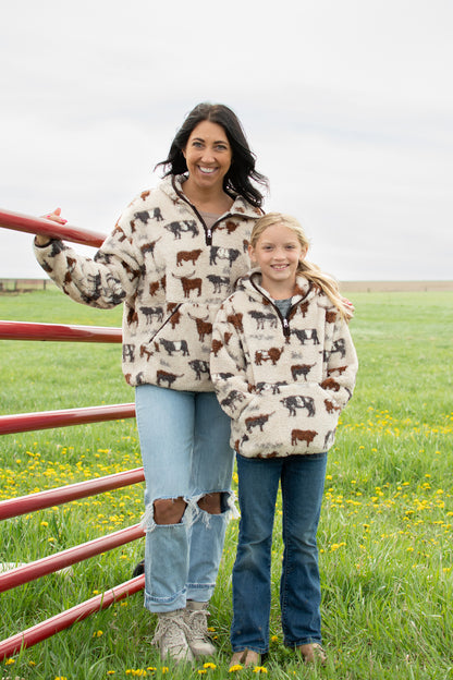 Cattle Sherpa Youth 1/4 Zip Hoodie
