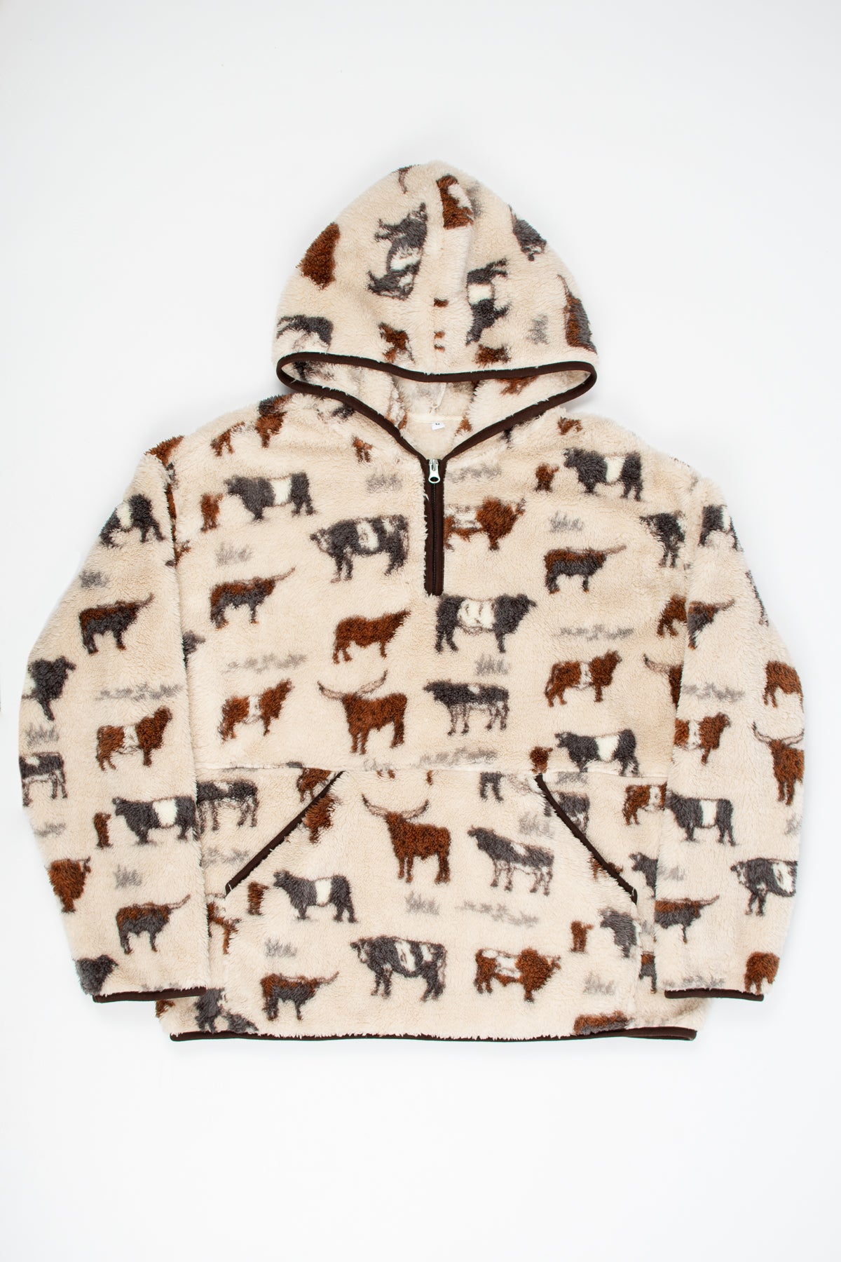 Cattle Sherpa Adult 1/4 Zip Hoodie