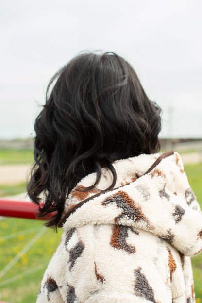 Cattle Sherpa Adult 1/4 Zip Hoodie